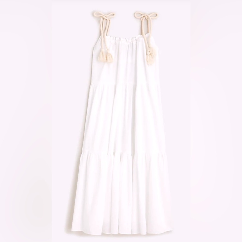 JCREW Tiered rope-tie sundress White S/M